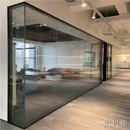 香洲双层12mm全景玻璃隔断墙结构图